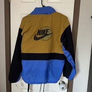 Nike Blue and Tan Windbreaker